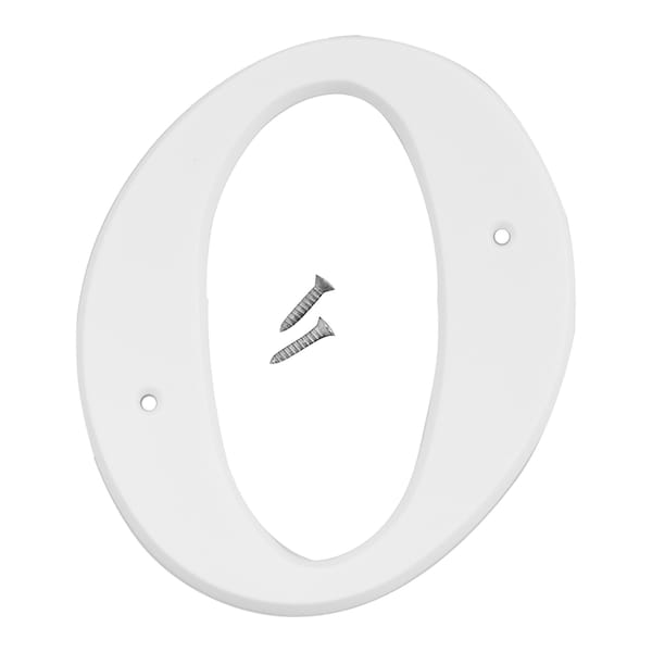 Hy-Ko 6In White Plastic Number 0, 5PK A30310 - main